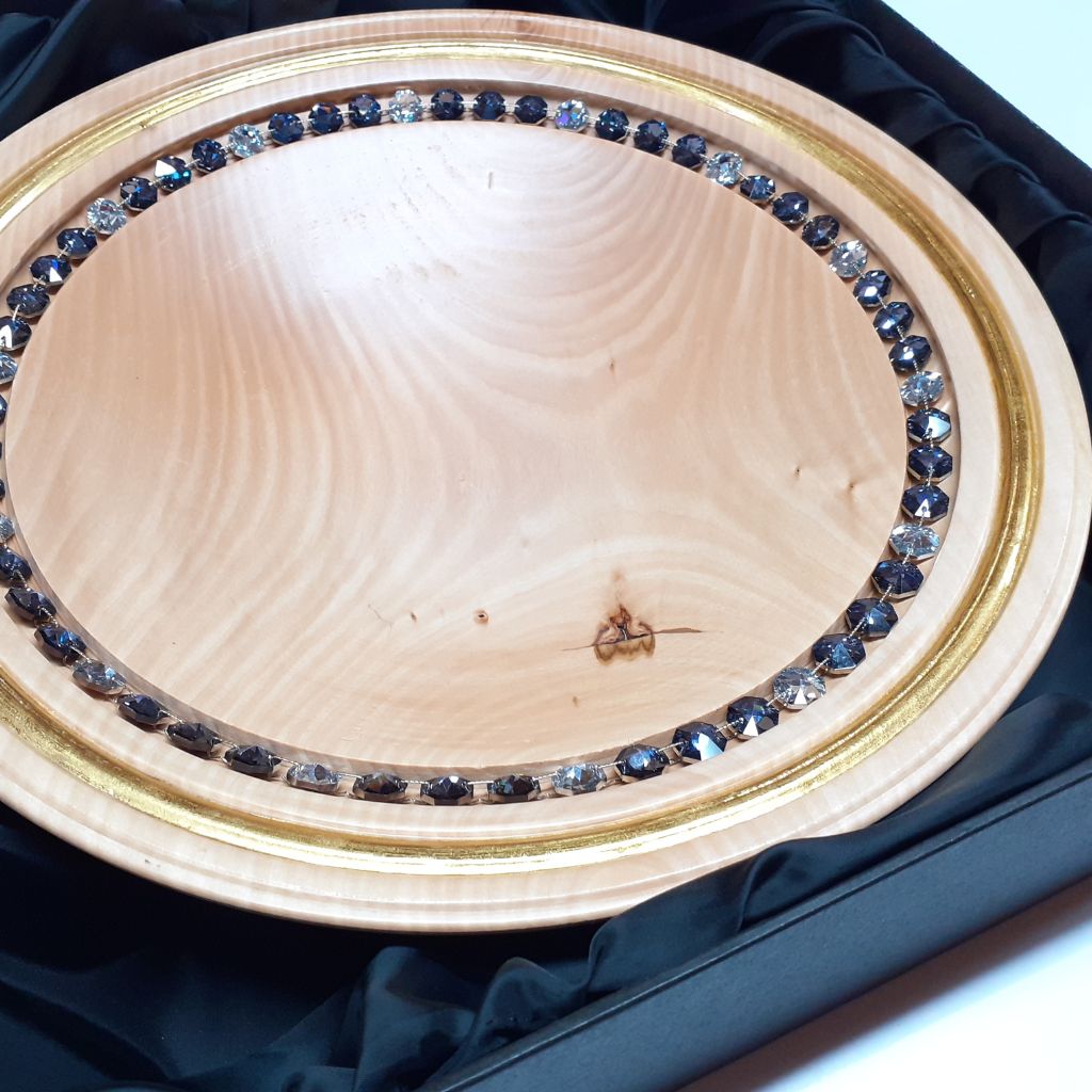 Wooden bowl with crystal Bluesky - Labrador