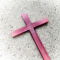 Modern Wooden Wall Cross Pink