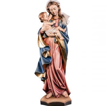 Drevená socha Panny Márie s dieťaťom
