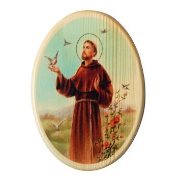 Svätý František drevený obraz Saint Francis wooden picture