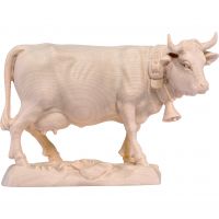 Sivá krava drevená socha