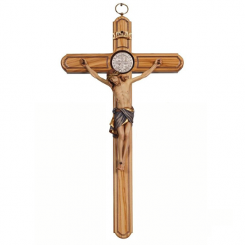 Kríž Sv. Benedikta olivové drevo korpus Leonardo