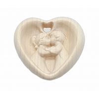 Drevený reliéf bozkajúce sa deti