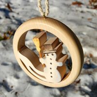 Drevený Snehuliak - Snehuliak Ozdoba - Snehuliak Dekorácia - Vianočné ozdoby - Vianočné Dekorácie