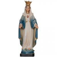 Nepoškvrnené srdce Panny Márie s korunou drevená socha