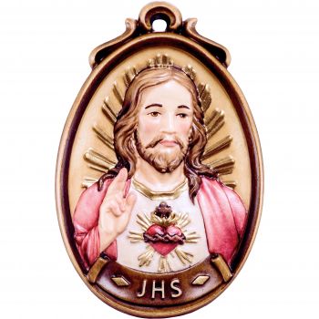 Drevený medailón Najsvätejšie Srdce Ježišovo