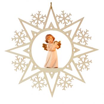 Krištáľová hviezda s anjelom a holubicou