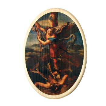 Svätý Michal drevený obraz Saint Michael wooden picture