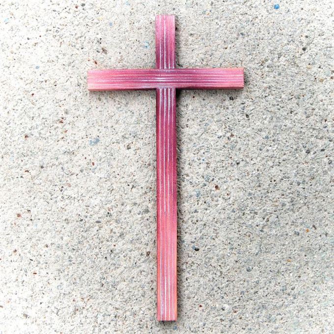 Modern Wooden Wall Cross Blue