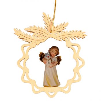 Okrúhla hviezda s anjelom a snehuliakom