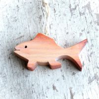 Malá Drevená Rybka medená-dekorácia drevená rybka-závesná drevená rybka