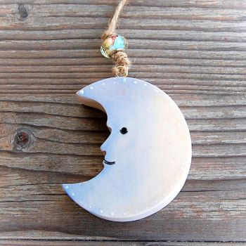 Detský drevený mesiačik-dekorácia mesiac-závesný detský mesiačik