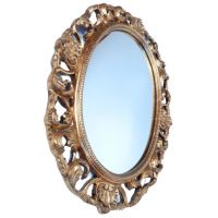 Zrkadlo so zlatým rámom, nástenné zrkadlo, drevené zrkadlo, zrkadlo s vysokým leskom