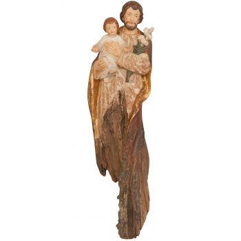 Svätý Jozef a dieťa koreňová socha