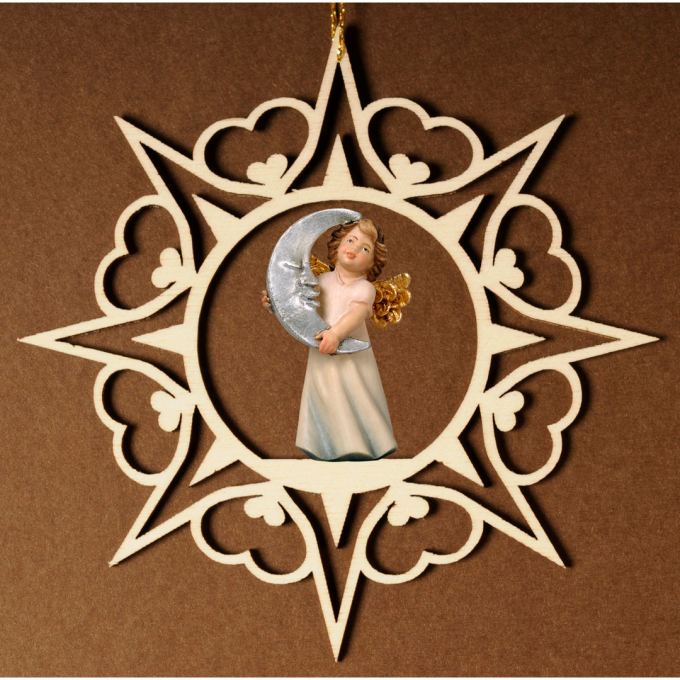 Srdcová hviezda s anjelom a mesiacom