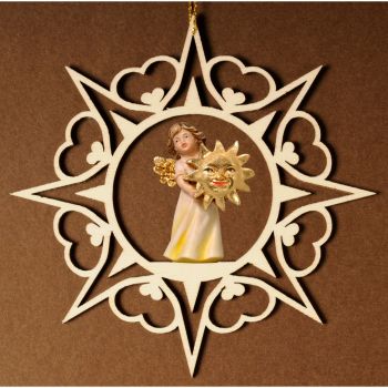 Srdcová hviezda s anjelom a slnkom