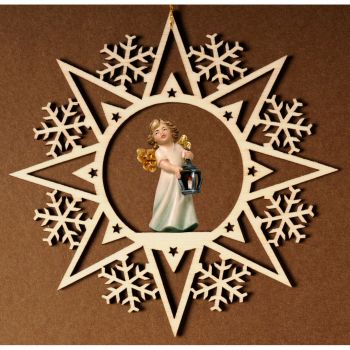 Krištáľová hviezda s anjelom a lampášom