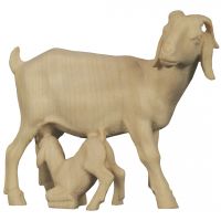 Burská koza s kozliatkom drevená soška figúrka zvieratá do Betlehema