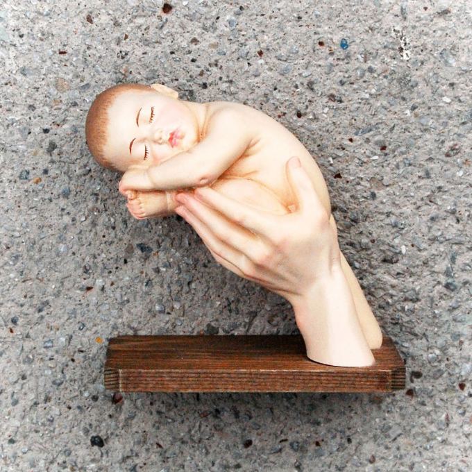Newborn baby gift wooden decoration