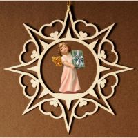 Srdcová hviezda s anjelom a darčekom