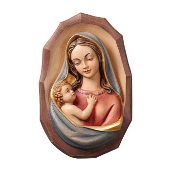 Panna Mária s dieťaťom drevený portrét