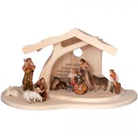 Moderný betlehem s domcom a 11 Tirolskými figúrkami