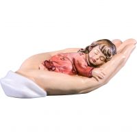 Spiace dievčatko v ochrannej dlani