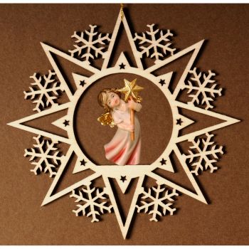 Krištáľová hviezda s lietajúcim anjelom 