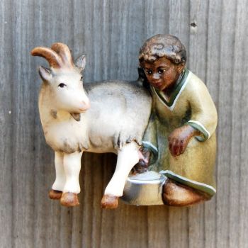 Shepherd boy with goat for wooden African Nativity set