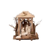 Drevený lampáš so 4 figúrkami - Svätá noc