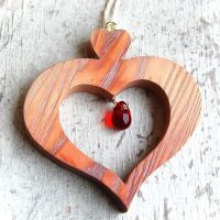 Tyrolské Drevené Srdce medené-drevené  Tyrolské srdce-dekorácia drevené srdce-darček pre ženy