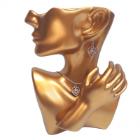 Drevené náušnice a náhrdelník, darčeková sada, darček pre ženu