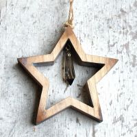 Drevená Hviezda Zornička hnedá-drevená hviezda- dekorácia drevená hviezda-vianočná dekorácia