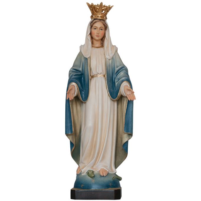 Nepoškvrnená Panna Mária s korunou drevená socha
