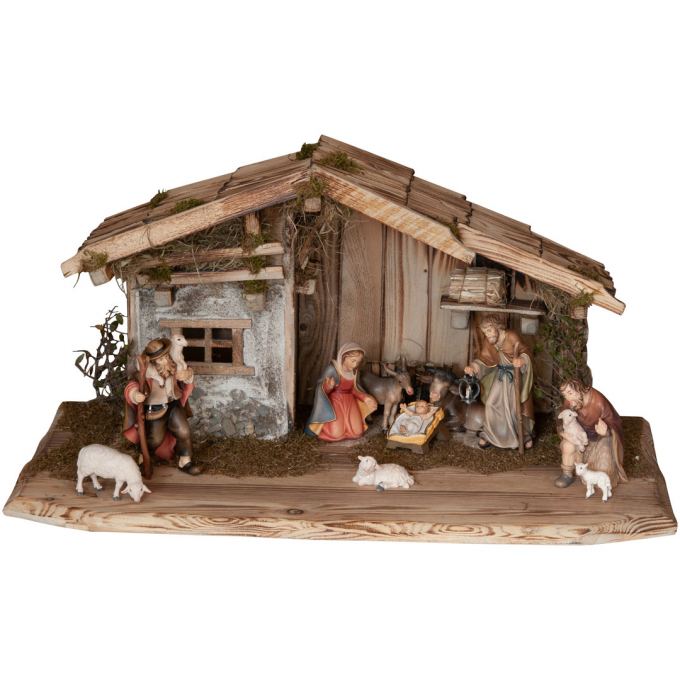 Betlehem Rasciesa s domcom a 11 figúrkami