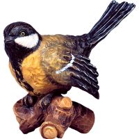 Vtáčik na konári žltý drevená dekorácia