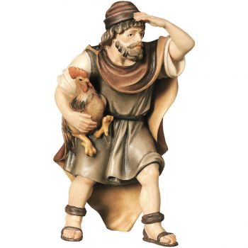 Pastier s kohútom drevená figúrka soška do Betlehema