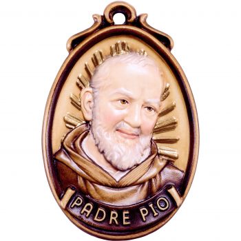 Drevený medailón Padre Pio