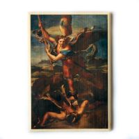 Svätý Michal drevený obraz Saint Michael wooden picture