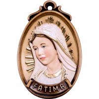 Drevený medailón Panny Márie Fatimskej