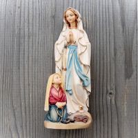 Panna Mária Lurdská s Bernadetou drevená soška