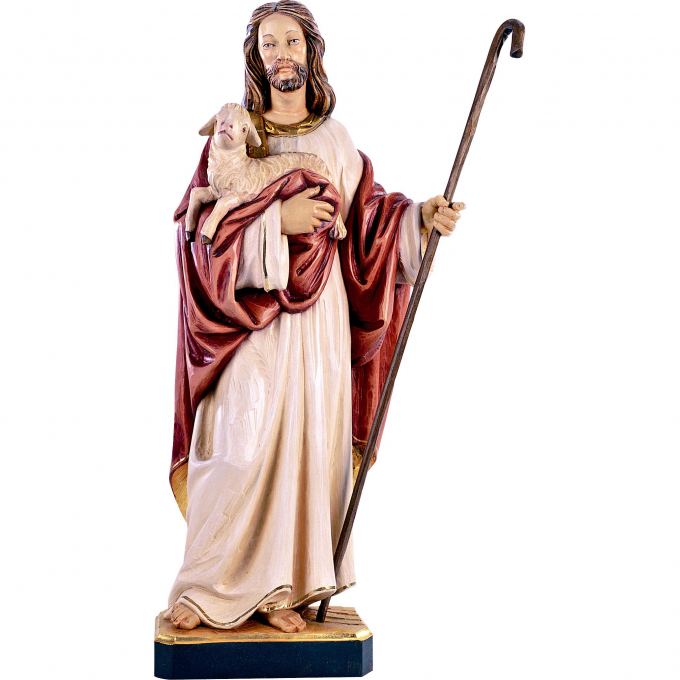 Ježiš Dobrý pastier s palicou z lipového dreva