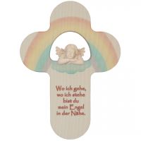 Detský krížik so strážnym anjelom a dúhou