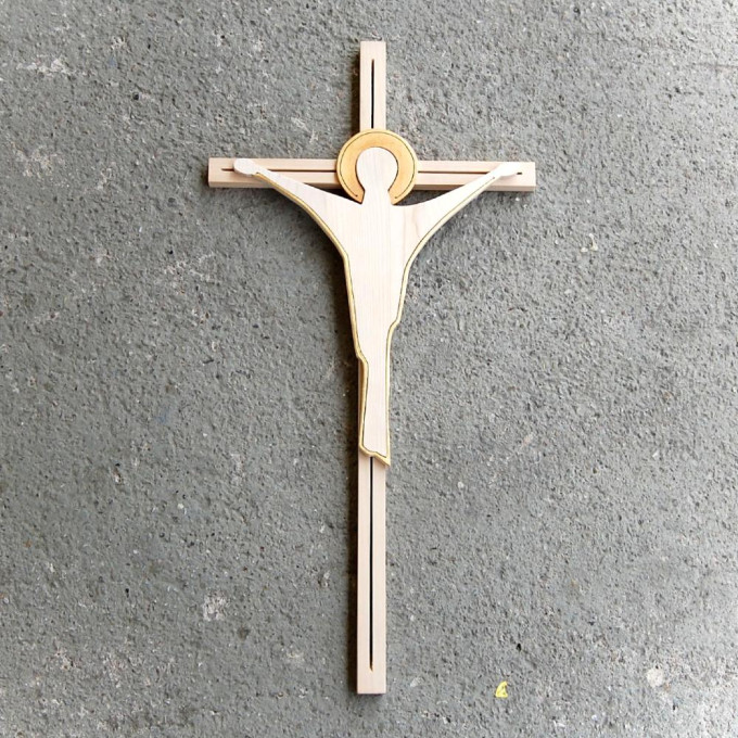 Large Modern Wooden Wall Cross