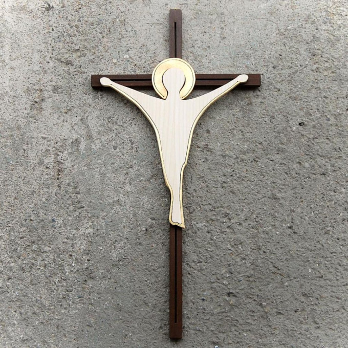 Modern Dark Wooden Wall Cross