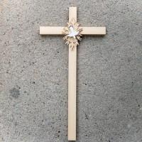Large Wooden Wall Cross with Dove
