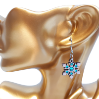 Wooden Earrings Snowflake