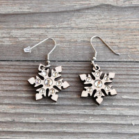 Wooden Earrings Snowflake