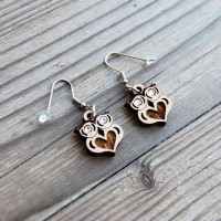 Drevené náušnice Sova