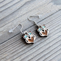 Drevené náušnice Sova